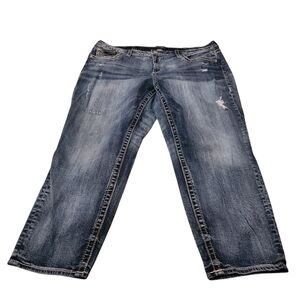 Women’s Size 22 Vigoss Heritage Fit Chelsea Distressed Capri Jeans